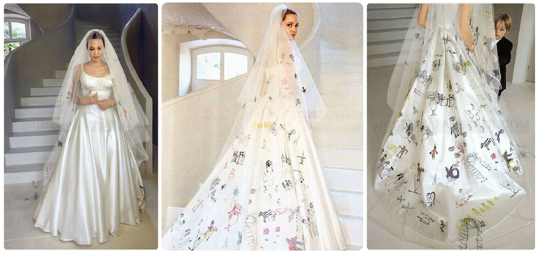 Asociación argumento sonrojo Angelina-Jolie-wedding-dresses-7 - The Wedding Board - Lo mejor para tu boda